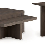 Ashley Furniture - ZENDEX 2 PIECE OCCASIONAL TABLE SET - Dark Brown Wood - Tables