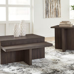 Ashley Furniture - ZENDEX 2 PIECE OCCASIONAL TABLE SET - Dark Brown Wood - Tables - Additional View 1
