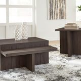 Ashley Furniture - ZENDEX 2 PIECE OCCASIONAL TABLE SET - Dark Brown Wood - Tables - Additional View 1