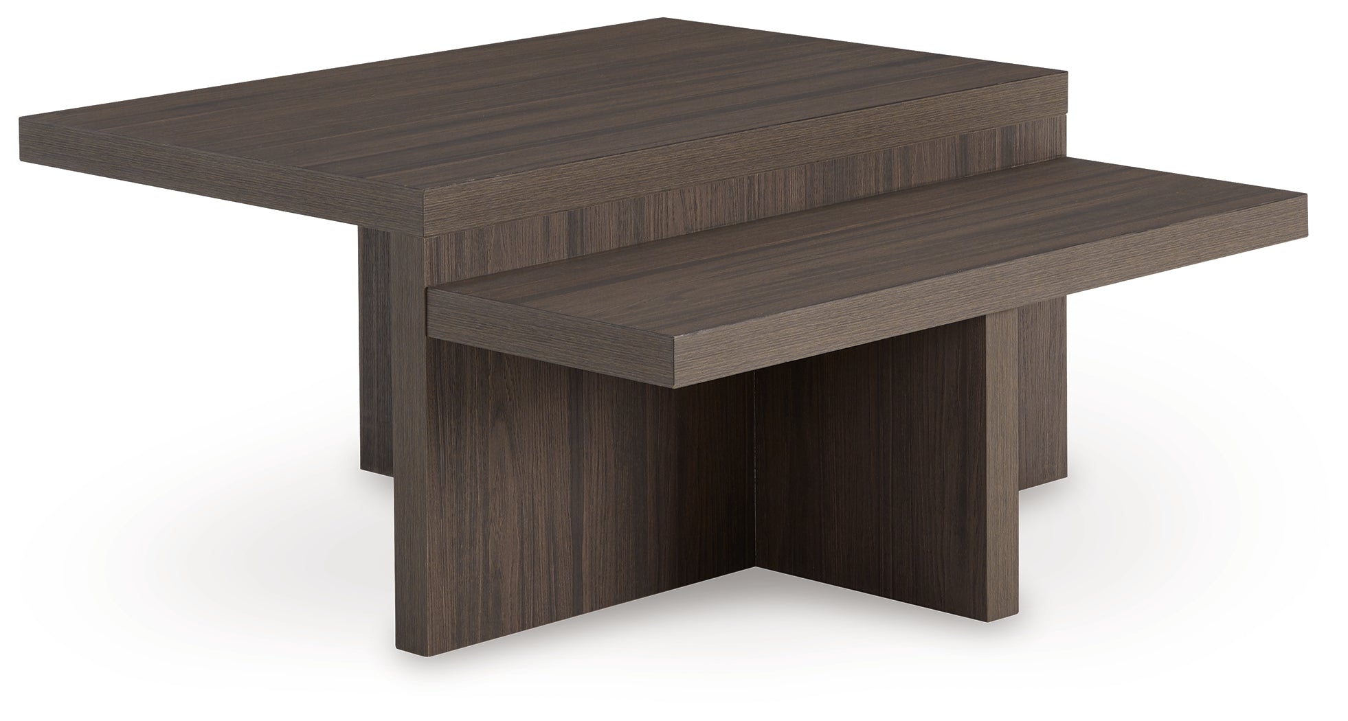 Ashley Furniture - ZENDEX 2 PIECE OCCASIONAL TABLE SET - Dark Brown Wood - Tables - Additional View 2