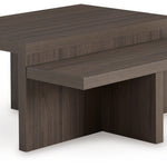 Ashley Furniture - ZENDEX 2 PIECE OCCASIONAL TABLE SET - Dark Brown Wood - Tables - Additional View 2