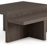 Ashley Furniture - ZENDEX 2 PIECE OCCASIONAL TABLE SET - Dark Brown Wood - Tables - Additional View 2