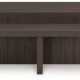 Ashley Furniture - ZENDEX 2 PIECE OCCASIONAL TABLE SET - Dark Brown Wood - Tables - Additional View 4