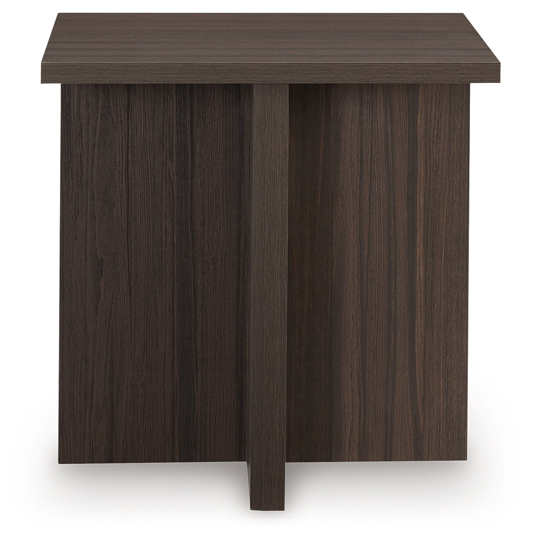 Ashley Furniture - ZENDEX 2 PIECE OCCASIONAL TABLE SET - Dark Brown Wood - Tables - Additional View 5