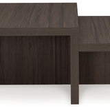 Ashley Furniture - ZENDEX 2 PIECE OCCASIONAL TABLE SET - Dark Brown Wood - Tables - Additional View 6