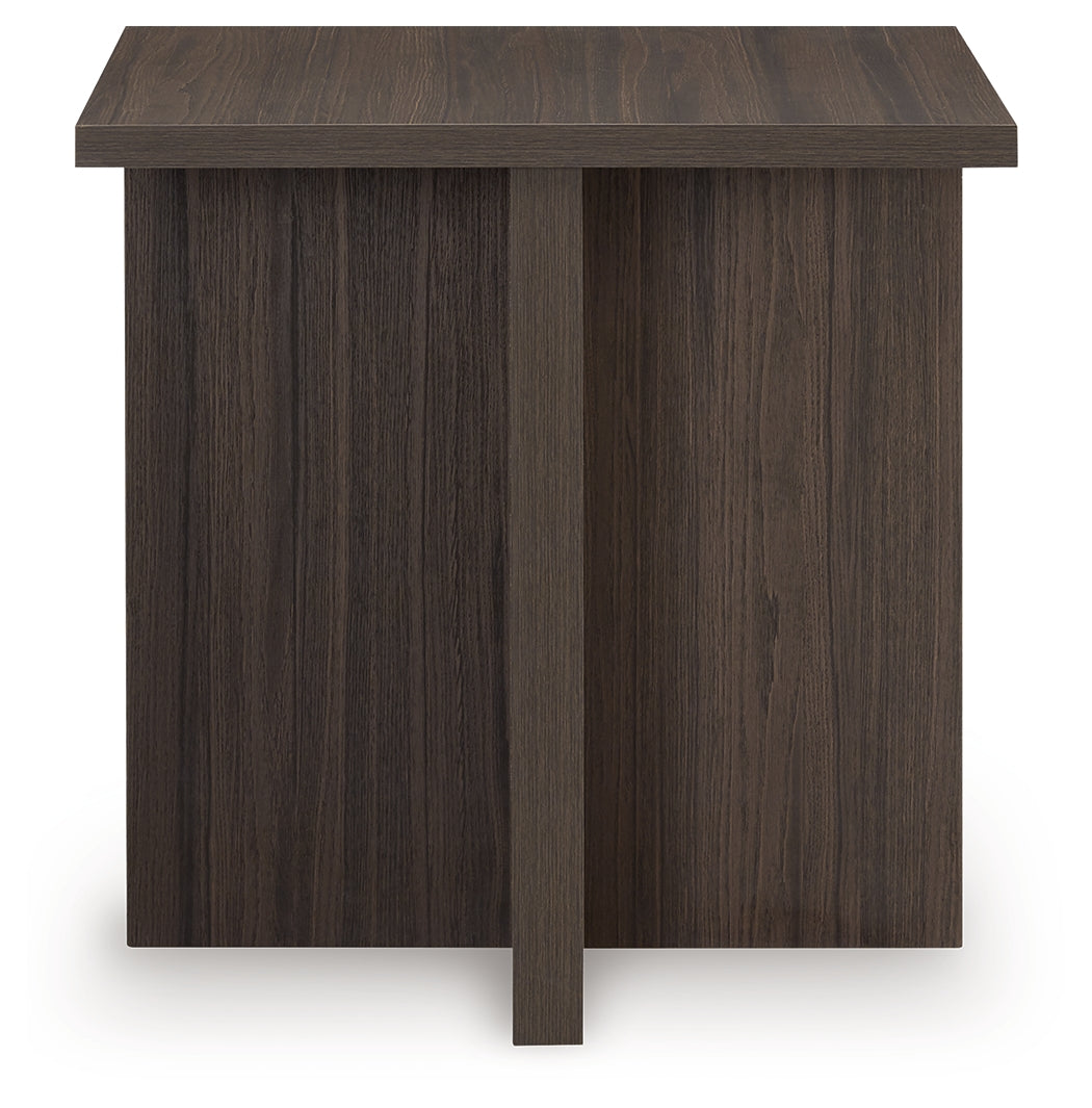 Ashley Furniture - ZENDEX 2 PIECE OCCASIONAL TABLE SET - Dark Brown Wood - Tables - Additional View 7