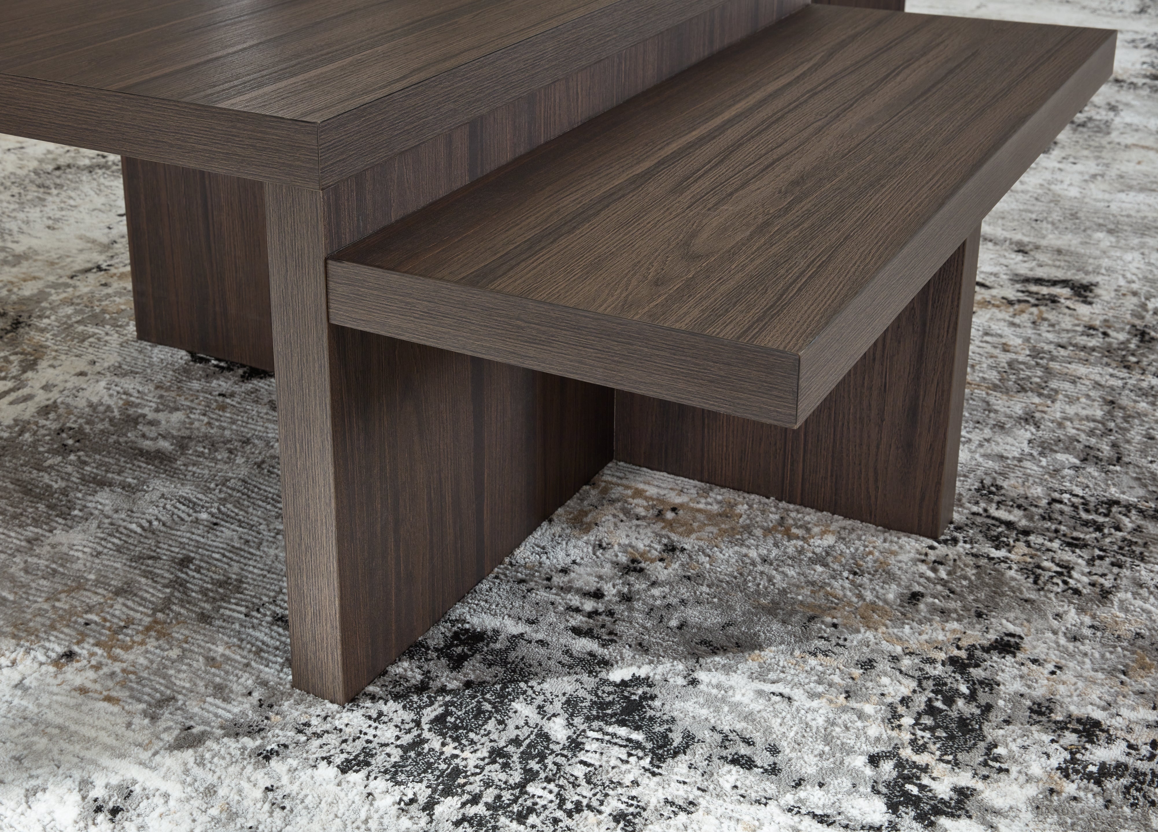 Ashley Furniture - ZENDEX 2 PIECE OCCASIONAL TABLE SET - Dark Brown Wood - Tables - Additional View 8