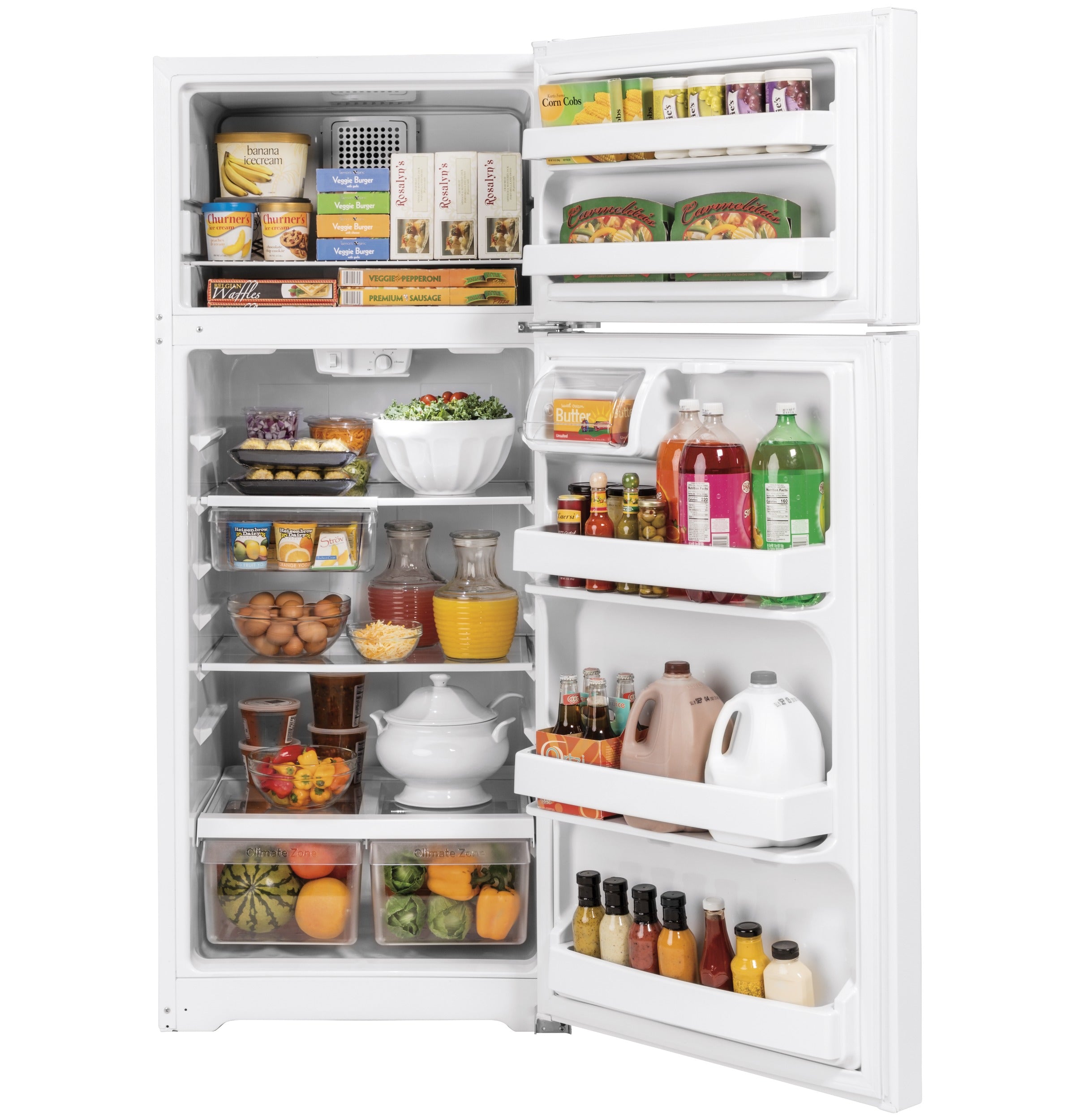 GE WHITE 17.5CU TOP FREEZER REFRIGERATOR - Refrigerators - Additional View 1