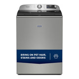 Whirlpool - MAYTAG SILVER 5.2CU TOP LOAD PET PRO WASHER - Pearl Silver Steel - Washers - Additional View 4