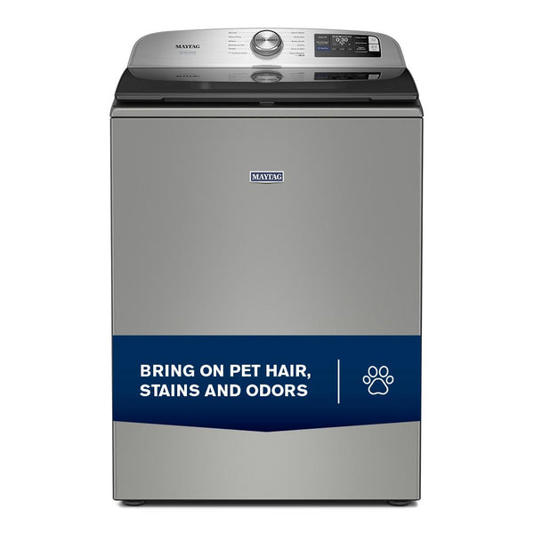 Whirlpool - MAYTAG SILVER 5.2CU TOP LOAD PET PRO WASHER - Pearl Silver Steel - Washers - Additional View 4