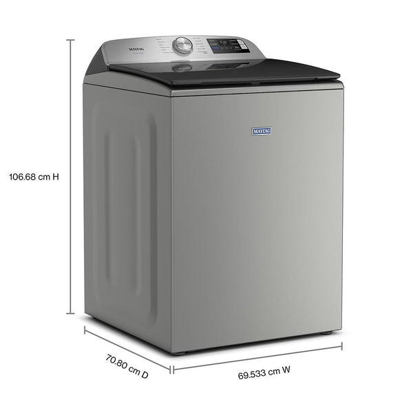 Whirlpool - MAYTAG SILVER 5.2CU TOP LOAD PET PRO WASHER - Pearl Silver Steel - Washers - Additional View 5