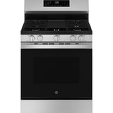 GE STAINLESS STEEL GAS CONVECTION AIR FRY RANGE - Pearl Silver|Black - Ranges