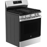 GE STAINLESS STEEL GAS CONVECTION AIR FRY RANGE - Pearl Silver|Black - Ranges - Additional View 34