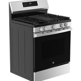 GE STAINLESS STEEL GAS CONVECTION AIR FRY RANGE - Pearl Silver|Black - Ranges - Additional View 34