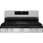 GE STAINLESS STEEL GAS CONVECTION AIR FRY RANGE - Pearl Silver|Black - Ranges - Additional View 4