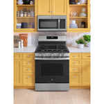 GE STAINLESS STEEL GAS CONVECTION AIR FRY RANGE - Pearl Silver|Black - Ranges - Additional View 5