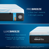Tempur Sealy - Luxe Breeze 2.0 Firm Queen Mattress - Black|White Fabric - Mattresses - Additional View 2