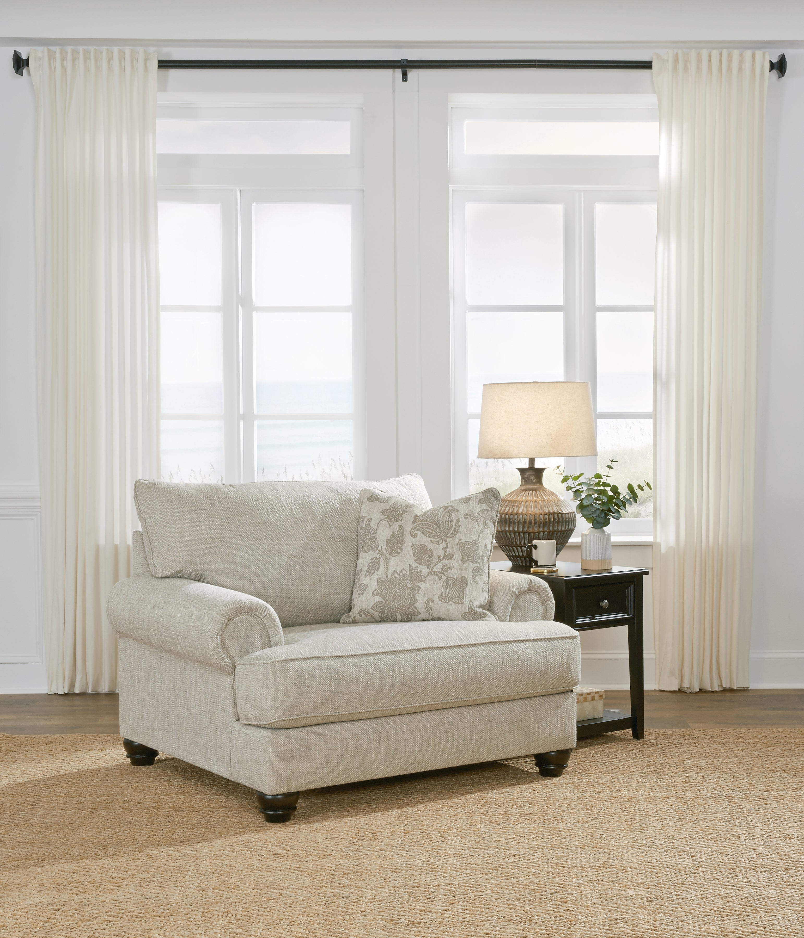 Ashley Furniture - ASANTI FOG OVERSIZED CHAIR - Pearl Silver Fabric - Chairs - Additional View 1