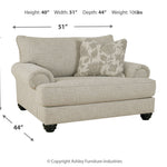 Ashley Furniture - ASANTI FOG OVERSIZED CHAIR - Pearl Silver Fabric - Chairs - Additional View 6