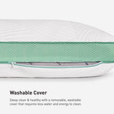 Bedgear - Level Transition 2.0 Back Sleeper Pillow - White|Green Fabric - Pillows - Additional View 7