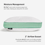 Bedgear - Level Transition 2.0 Back Sleeper Pillow - White|Green Fabric - Pillows - Additional View 8
