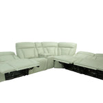 Benelli Leather 6 Piece Power Zero G Sectional - Fog - Additional View 1