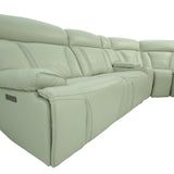 Benelli Leather 6 Piece Power Zero G Sectional - Fog - Additional View 2