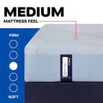 Tempur Sealy - MEDINA II MEDIUM HYBRID TWIN MATTRESS - Light Blue|Blue Fabric - Mattresses - Additional View 1