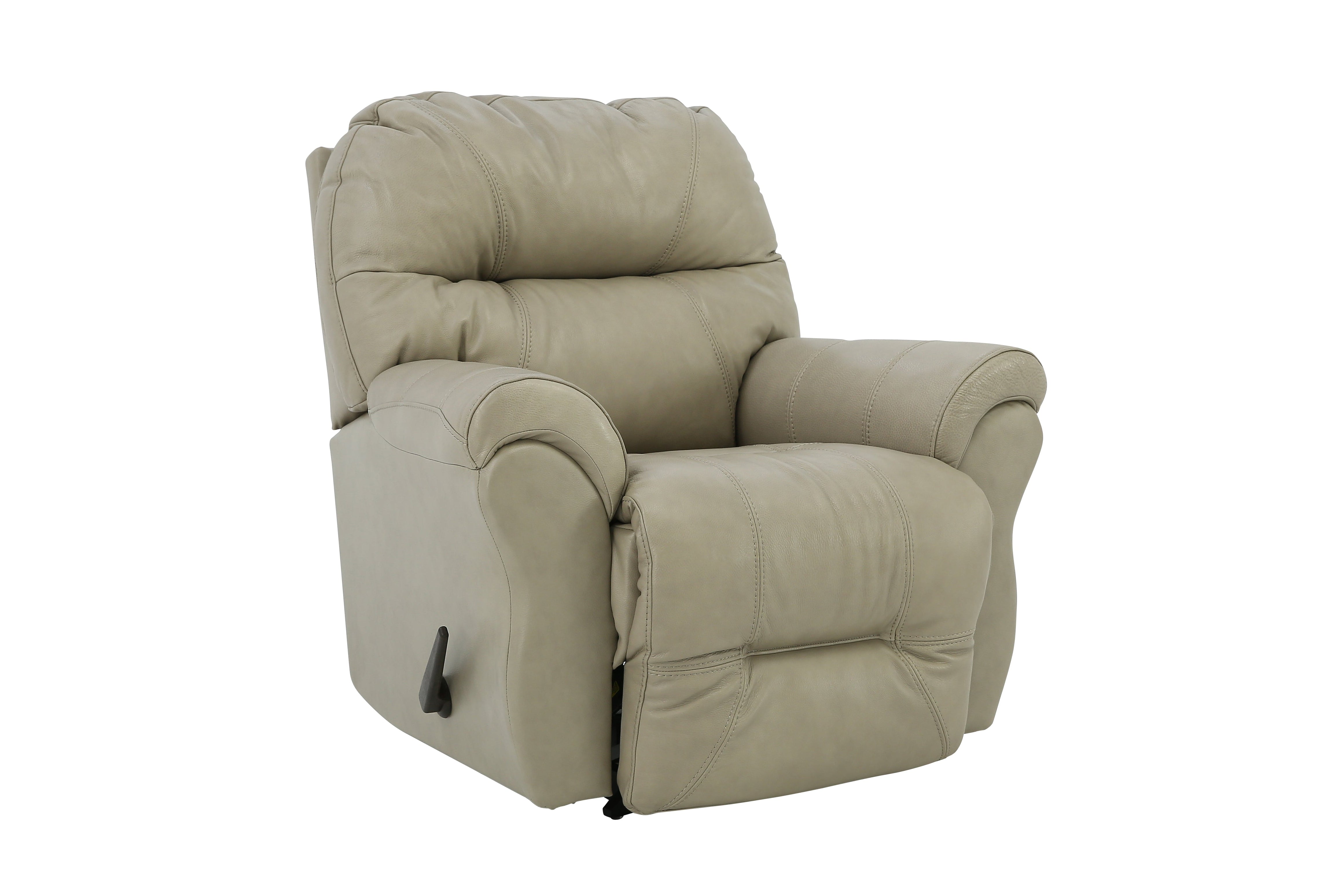 Bodie Top Grain Leather Recliner - Grey - Additional View 1