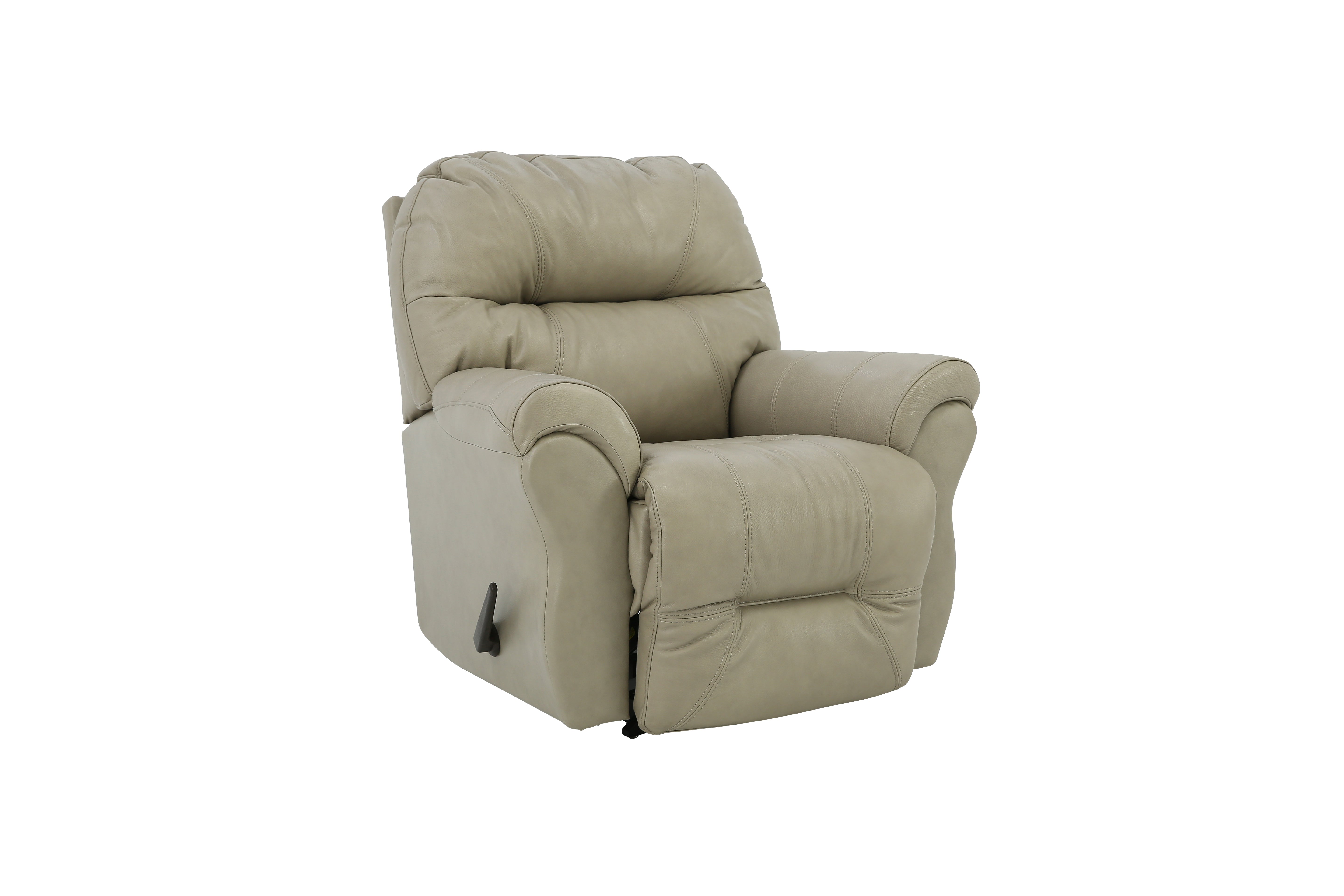 Bodie Top Grain Leather Recliner - Grey - Additional View 1
