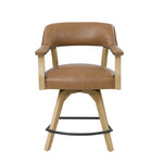 Steve Silver Furniture - RYLIE COUNTER CHAIR - Light Brown Wood|Faux Leather - Chairs - Additional View 3