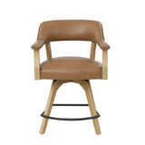 Steve Silver Furniture - RYLIE COUNTER CHAIR - Light Brown Wood|Faux Leather - Chairs - Additional View 3