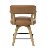 Steve Silver Furniture - RYLIE COUNTER CHAIR - Light Brown Wood|Faux Leather - Chairs - Additional View 6