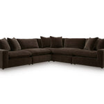 Brown sectional sofa on a white background