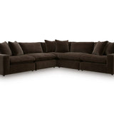 Brown sectional sofa on a white background