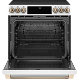 CAFE MATTE WHITE SLIDE-IN ELECTRIC RANGE WITH RADIENT AND CONVECTION - White|Black - Ranges - Additional View 1