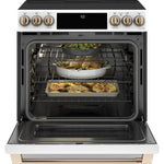 CAFE MATTE WHITE SLIDE-IN ELECTRIC RANGE WITH RADIENT AND CONVECTION - White|Black - Ranges - Additional View 2