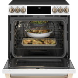 CAFE MATTE WHITE SLIDE-IN ELECTRIC RANGE WITH RADIENT AND CONVECTION - White|Black - Ranges - Additional View 2