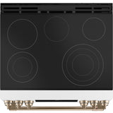 CAFE MATTE WHITE SLIDE-IN ELECTRIC RANGE WITH RADIENT AND CONVECTION - White|Black - Ranges - Additional View 3