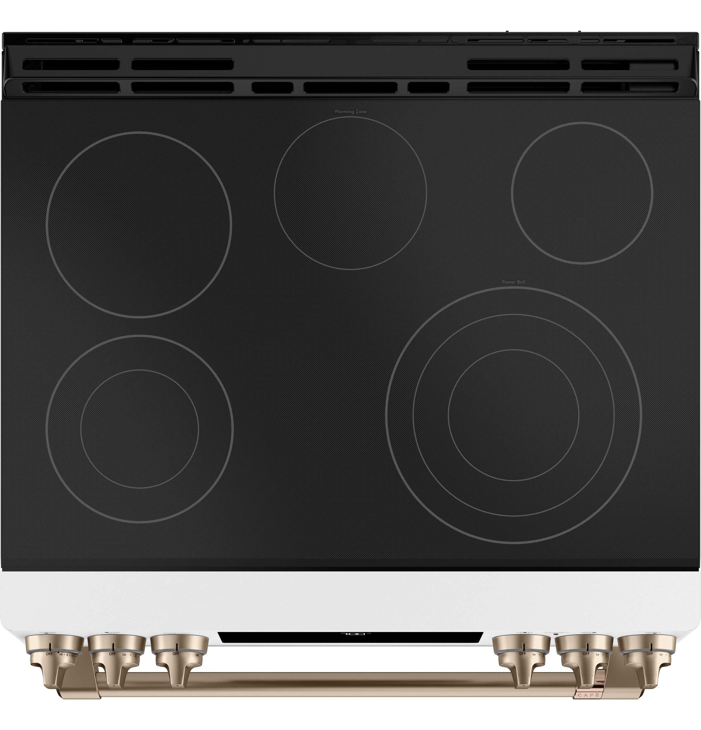 CAFE MATTE WHITE SLIDE-IN ELECTRIC RANGE WITH RADIENT AND CONVECTION - White|Black - Ranges - Additional View 3