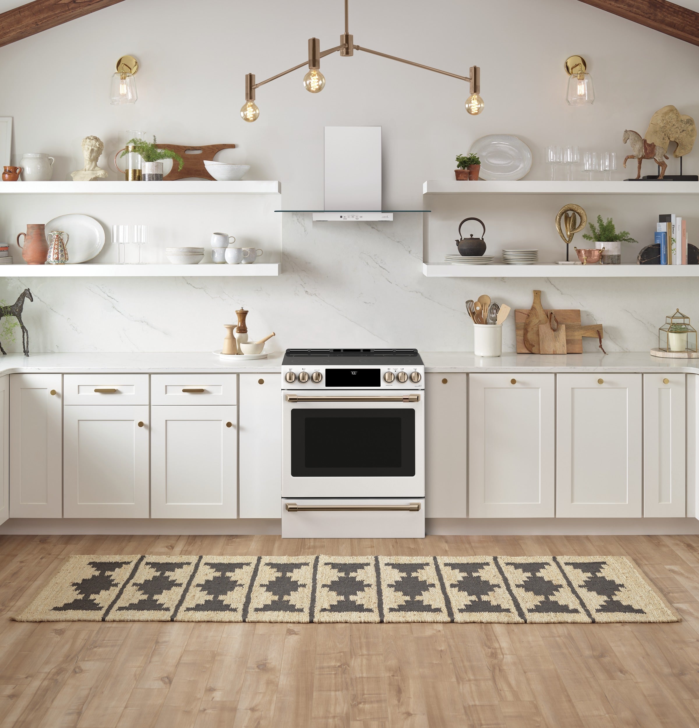 CAFE MATTE WHITE SLIDE-IN ELECTRIC RANGE WITH RADIENT AND CONVECTION - White|Black - Ranges - Additional View 6