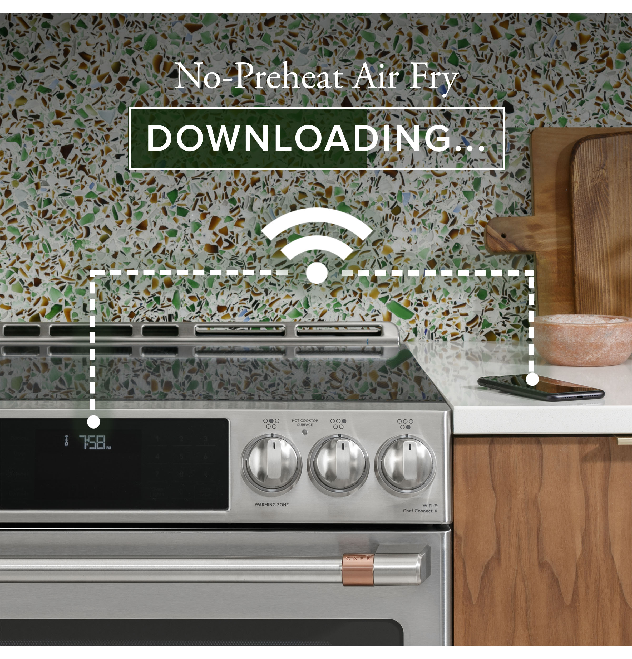 CAFE MATTE WHITE SLIDE-IN ELECTRIC RANGE WITH RADIENT AND CONVECTION - White|Black - Ranges - Additional View 14