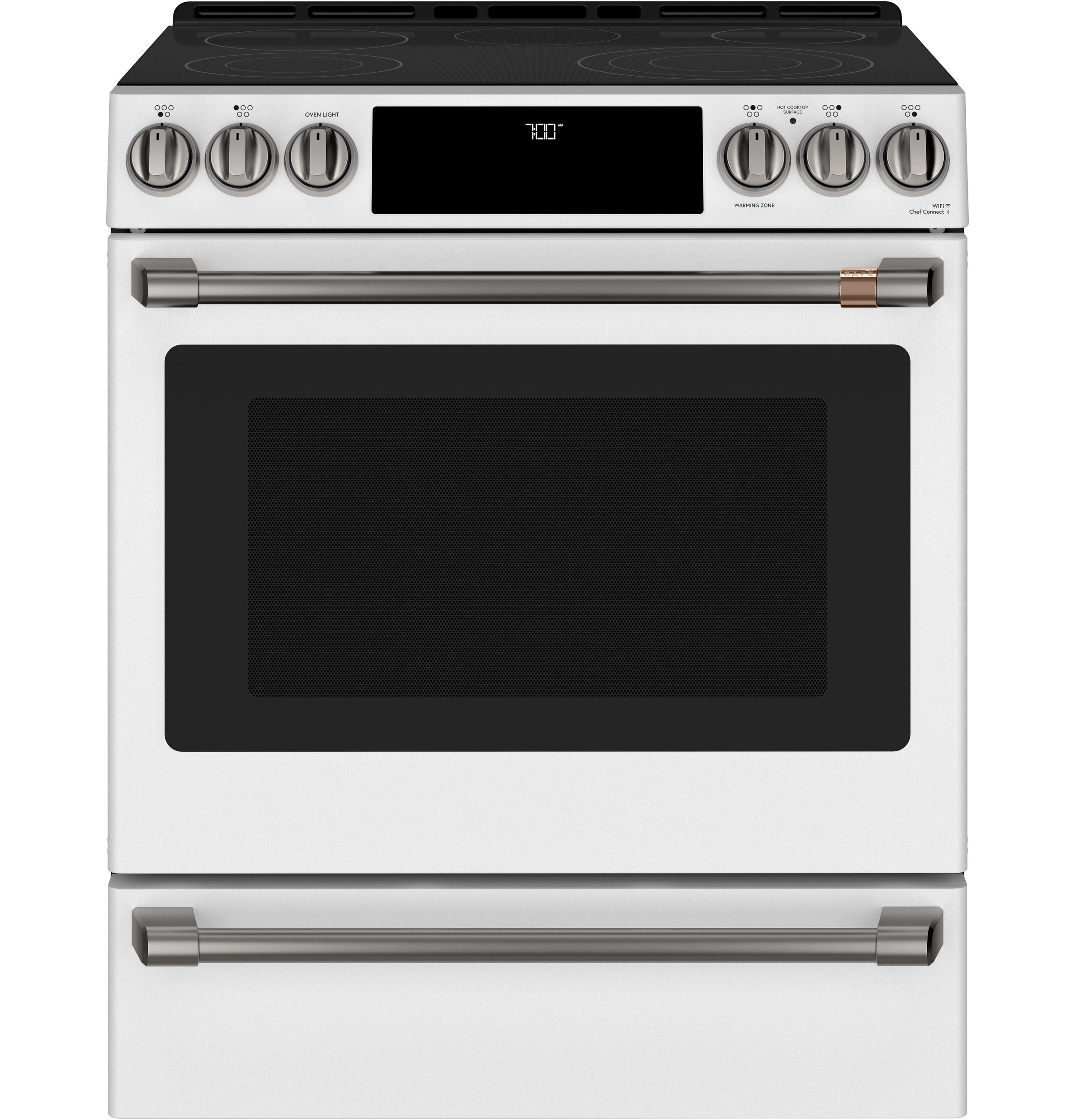CAFE MATTE WHITE SLIDE-IN ELECTRIC RANGE WITH RADIENT AND CONVECTION - White|Black - Ranges - Additional View 23