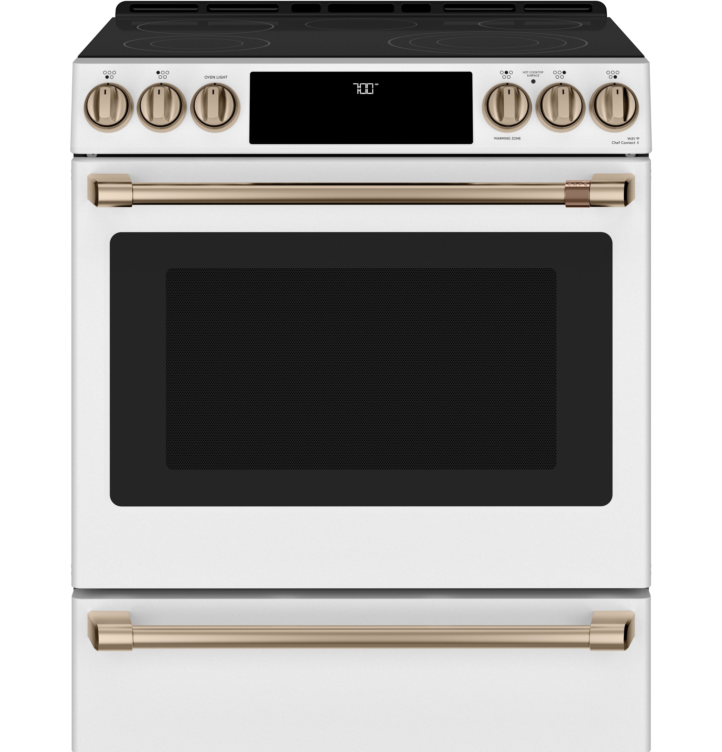 CAFE MATTE WHITE SLIDE-IN ELECTRIC RANGE WITH RADIENT AND CONVECTION - White|Black - Ranges - Additional View 24