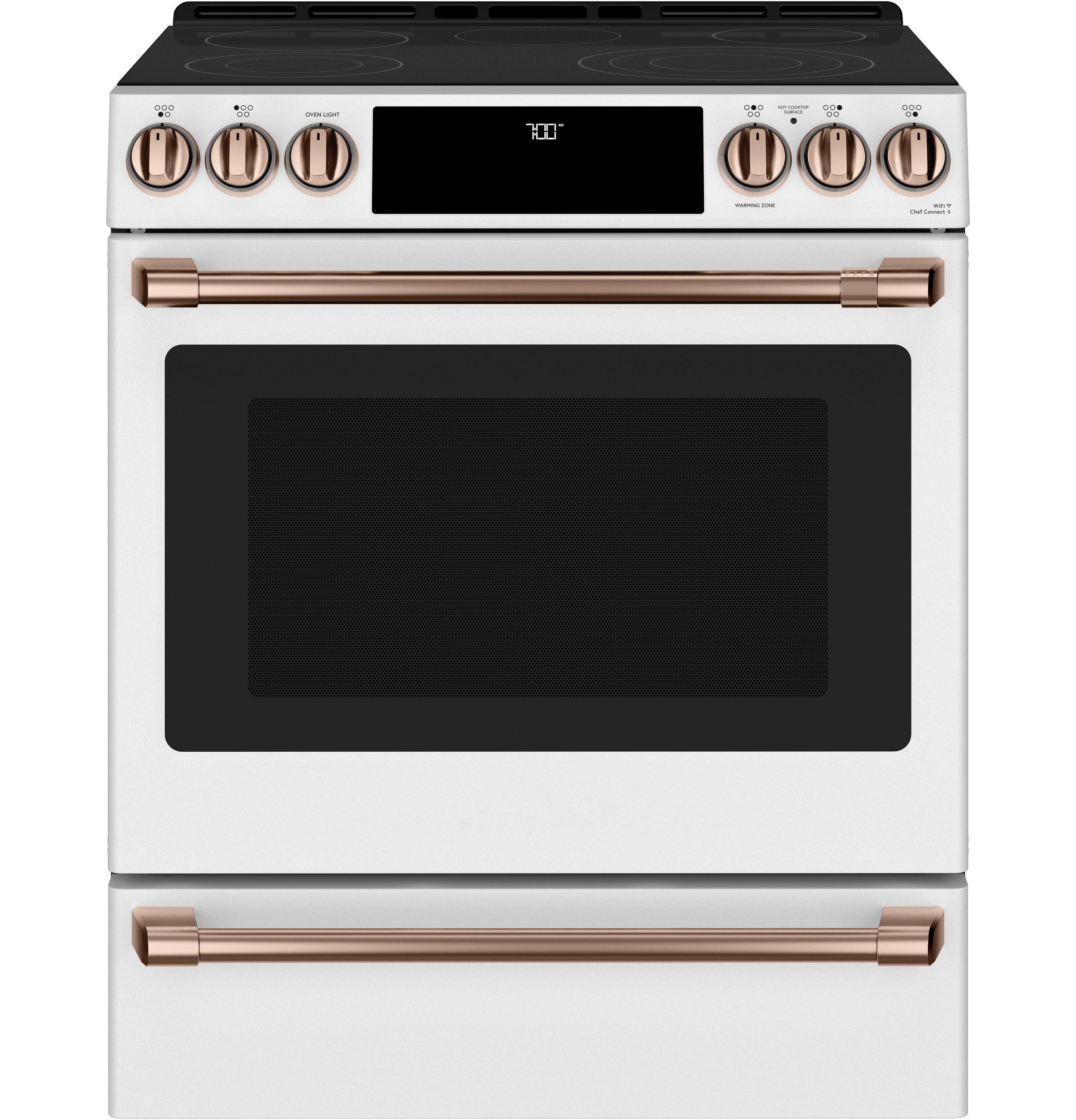 CAFE MATTE WHITE SLIDE-IN ELECTRIC RANGE WITH RADIENT AND CONVECTION - White|Black - Ranges - Additional View 25