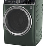 GE JADE GREEN FRONT LOAD 5.5CU SMART WASHER WITH STEAM - Dark Green - Washers - Additional View 4