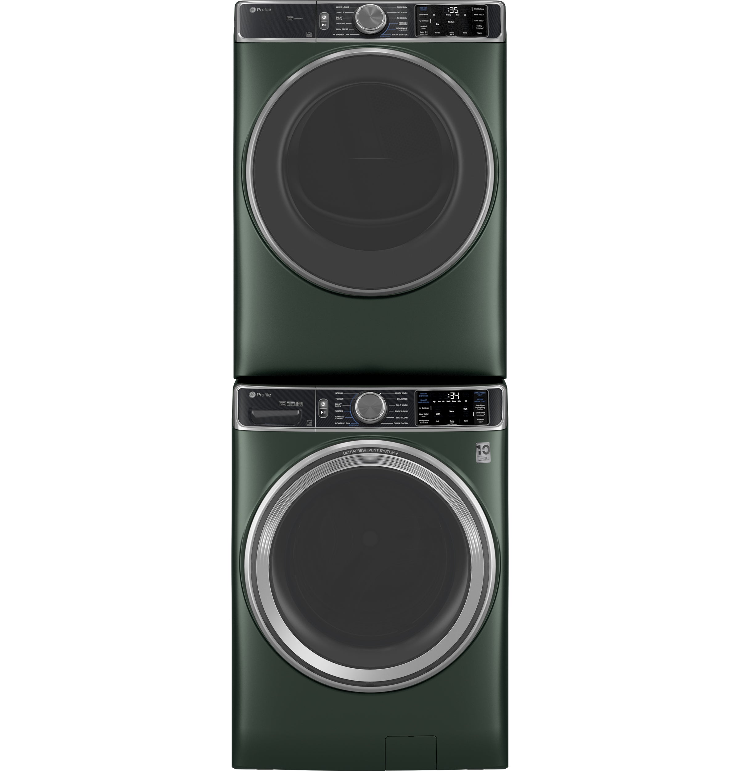 GE JADE GREEN FRONT LOAD 5.5CU SMART WASHER WITH STEAM - Dark Green - Washers - Additional View 10