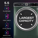 GE JADE GREEN FRONT LOAD 5.5CU SMART WASHER WITH STEAM - Dark Green - Washers - Additional View 13