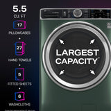 GE JADE GREEN FRONT LOAD 5.5CU SMART WASHER WITH STEAM - Dark Green - Washers - Additional View 13