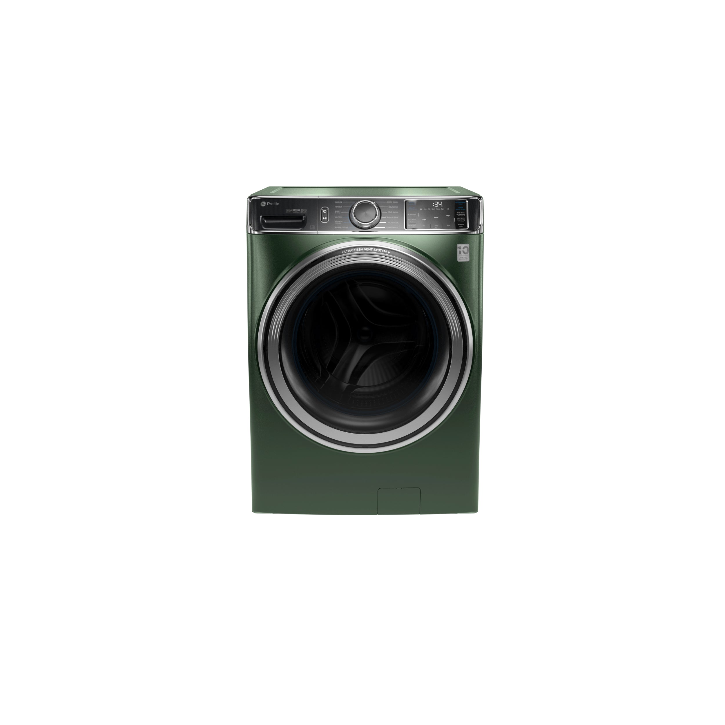 GE JADE GREEN FRONT LOAD 5.5CU SMART WASHER WITH STEAM - Dark Green - Washers - Additional View 24